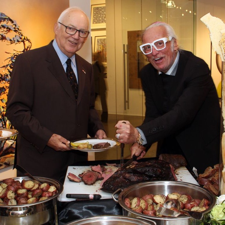 David Smith serving meat